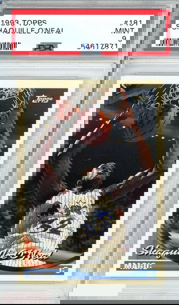 1993 TOPPS SHAQUILLE O NEAL #181 ORLANDO MAGIC  PSA 9 MINT