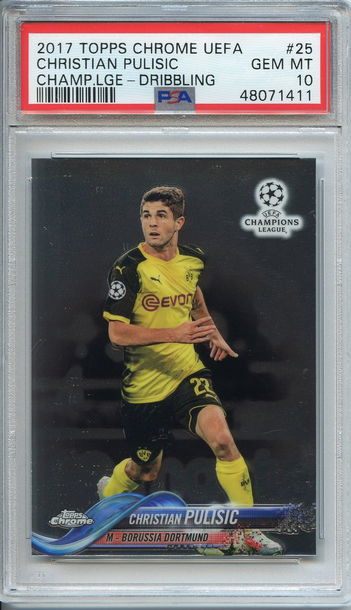 Christian Pulisic Topps Chrome UEFA PSA 10 NEP 411