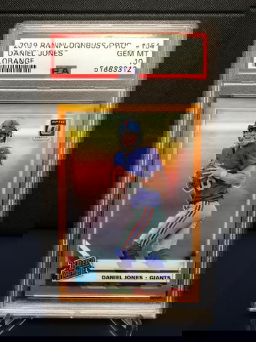 2019 Donruss Optic Daniel Jones Orange rookie /199 PSA 10