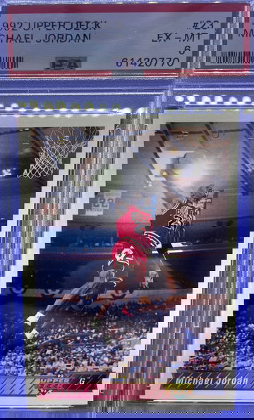 1992 Upper Deck NBA Michael Jordan Chicago Bulls Card #23 PSA 6 EX-MT