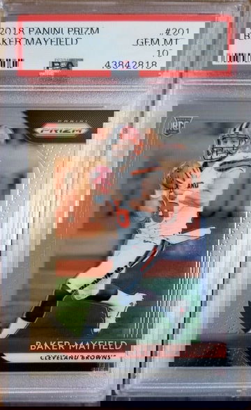 BAKER MAYFIELD 2018 PANINI PRIZM ROOKIE RC SP PSA 10 GEM MINT BROWNS