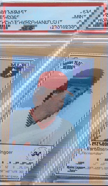 1987 Kreft Home Plate Hero Pete Rose PSA 9 low pop!