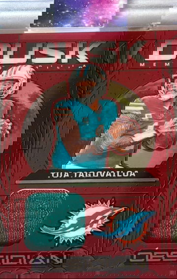 Tua Tagovailoa 2024 Panini Obsidian Football Dusk Patch Red /75 #DM-TTA