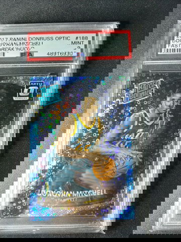 2017 Panini Donruss Optic Donovan Mitchell Fast Break Holo PSA 9