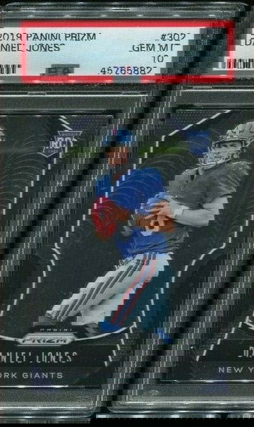2019 Prizm Daniel Jones Base Prizm Rookie RC #302 PSA 10