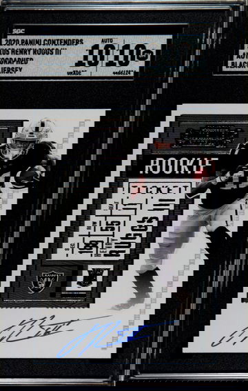 SGC 10 2020 Panini Contenders Henry Ruggs III Auto Black Jersey On Card