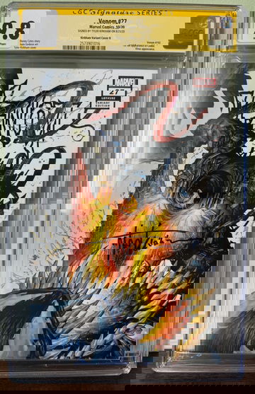 CGC 9.8 WHITE Pages Venom #27 Signature Series Tyler Kirkham Variant B