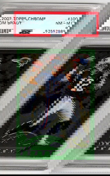 2002 Topps Chrome Tom Brady #100 PSA 8