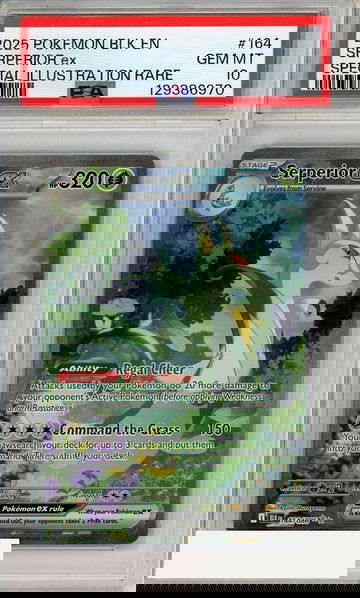 2025 POKEMON BLK EN-BLACK BOLT SERPERIOR EX #164 SIR PSA 10 GEM MT