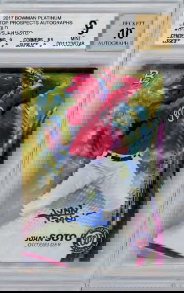 2017 Bowman Platinum Juan Soto Gold 1/1 BGS 9/10