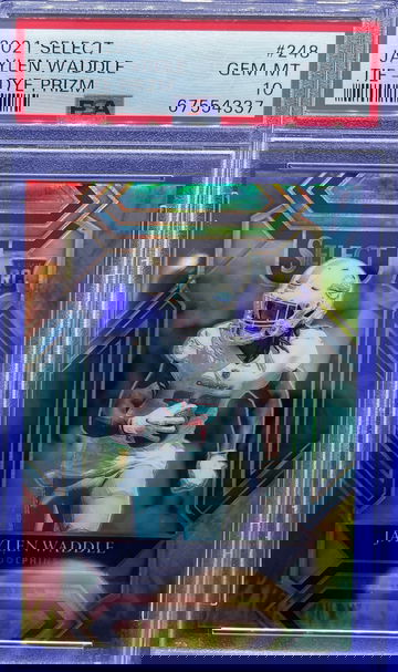 2021 Panini Select Jaylen Waddle Tie Dye Prizm Club Level 8/25 PSA 10 Gem Mint