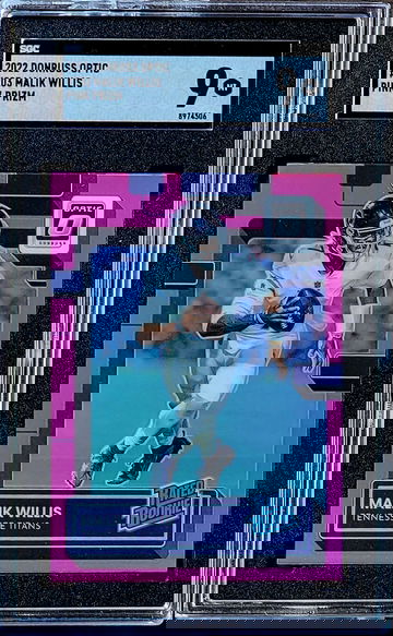 2022 MALIK WILLIS Panini Donruss Optic PINK PRIZM Rated Rookie SGC 9 RC #203 