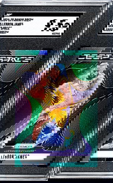 2024-25 Panini Prizm #5 Lebron James Deep Space Green Prizm SGC 9.5