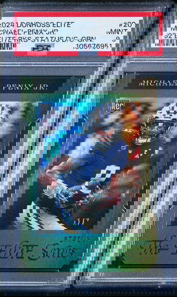 2024 Panini Donruss Elite 1992 Elite Rookies Status Die-Cut-Green Michael Penix Jr. #20 /7 PSA 9