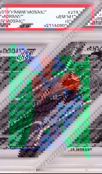 2019 Mosaic Ja Morant NBA Debut Green PSA 10