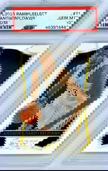 ANTHONY DAVIS 2013-14 Panini Select Prizm SILVER Refractor PSA 10 Gem Mint POP 7