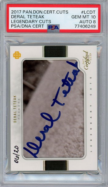 2017 Panini Certified Deral Teteak Cuts Legendary Cuts PSA/DNA Certified 10/8...