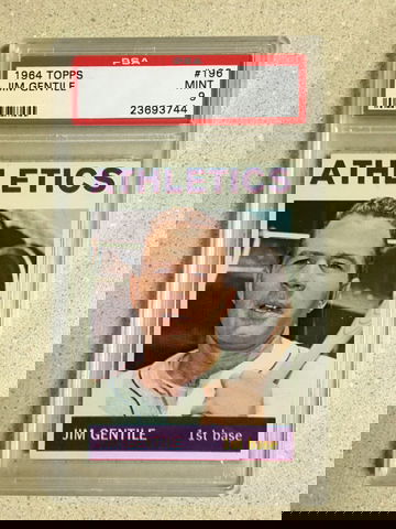 1964 Topps #196 Jim Gentile PSA 9 MINT ATHLETICS 