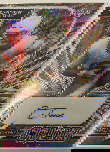 2023 Leaf Flash of Color Clayton Tune Rookie Auto #FC-CT1 1/3 - Arizona Cardinals - SSP Rare 1 of 3