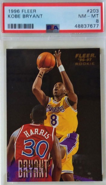 1996 Fleer KOBE BRYANT #203 PSA 8 NM-MT HOF BLACK MAMBA LAKERS