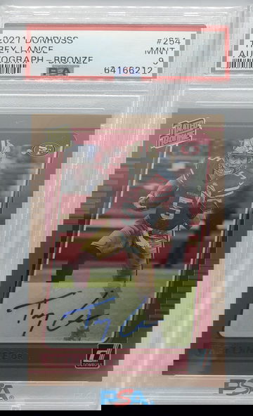 Trey Lance 2021 Donruss Rated Rookie Auto Bronze PSA 9 #254