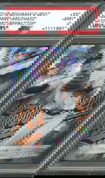 2016 Bowman’s Best Atomic Refractor #26 Manny Machado PSA 9 Mint