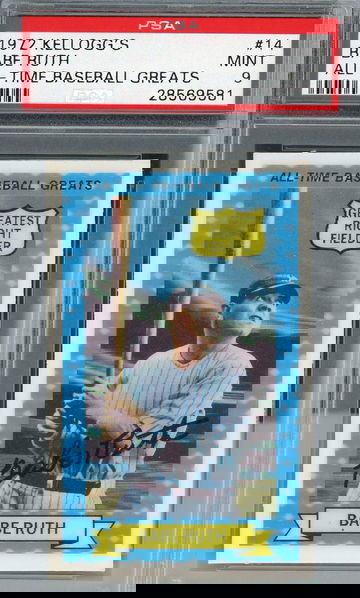 1972 Kellogg's Babe Ruth All Time Baseball Greats #14 PSA 9