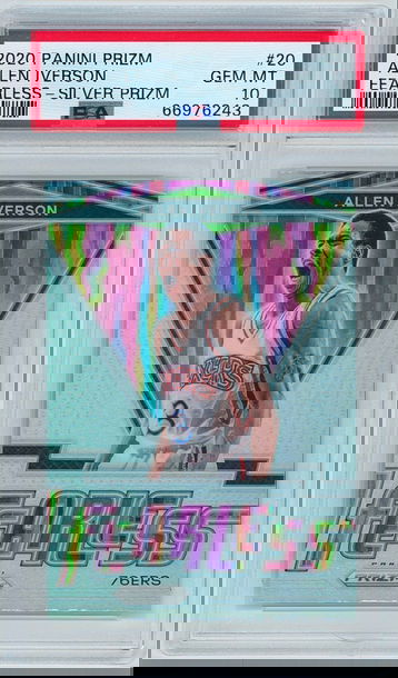 2020 Panini Prizm #20 Allen Iverson - Fearless - Silver Prizm (PSA 10) | NBA 76’ers
