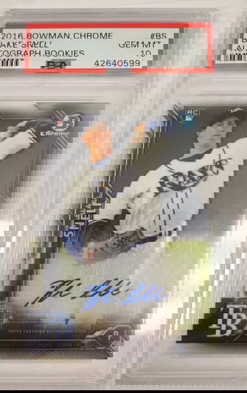 Blake Snell 2016 Bowman Chrome RC Auto PSA 10