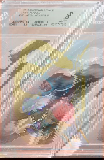 Jaren Jackson JR RC 2018 Crown Royale #163 Crystal GOLD /10 BGS 9 MINT 🏀 RARE 