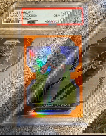 2021 Panini Prizm FOTL Lamar Jackson Orange /249 PSA10