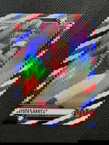 2024 Prizm NFL Jayden Daniels Red White and Blue Prizm RC Rookie