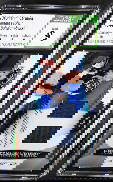 2010 ROB GRONKOWSKI CERTIFIED FRESHMAN FABRIC 