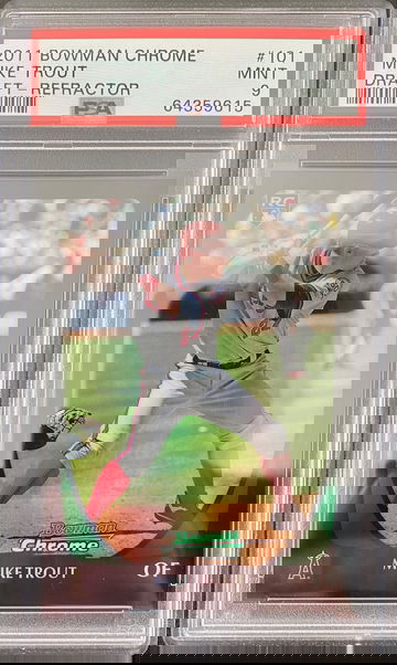 2011 Bowman Chrome Draft Mike Trout Refractor Rookie RC PSA 9 Mint