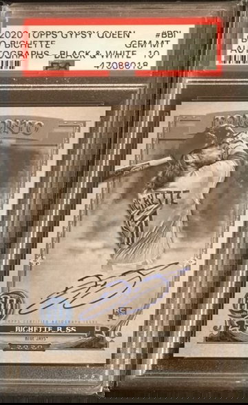 2020 Topps Gypsy Queen - BO BICHETTE - Rookie - AUTO - Black & White - PSA 10