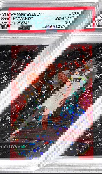 2019 Panini Select Kawhi Leonard Red Disco Prizm /49 PSA 10