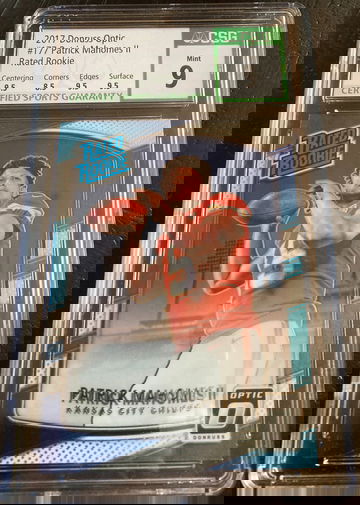 2017 Donruss Optic Patrick Mahomes III Rated Rookie CSG 9 (3 9.5's & 1 8.5)