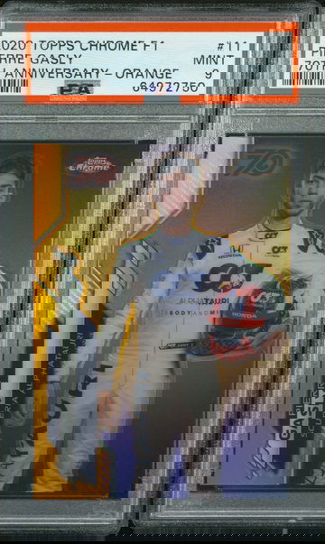 2020 Topps Chrome F1 Pierre Gasly 70th Anniversary Orange Refractor Formula 1  PSA 9