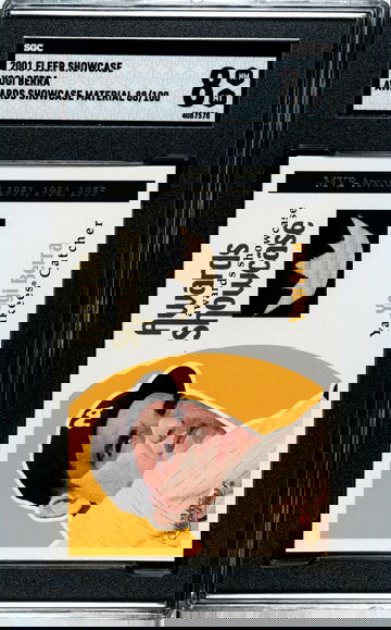 2001 Fleer Showcase Awards Materials Yogi Berra (Bat) 88/100 SGC 8 NM/Mint