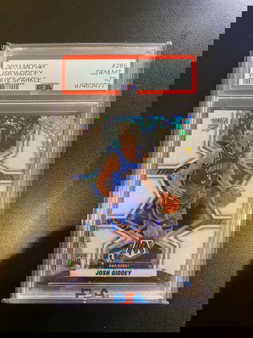 2021 mosaic white sparkle josh giddey psa 10