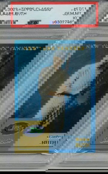 2002 eTOPPS CLASSIC BABE RUTH CARD NEW YORK YANKEES PSA 10 LOW POP