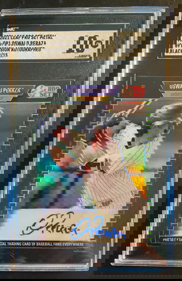 2021 Leaf Pro Set Metal Auto Black /15 Oswald Peraza SGC 10 GEM MINT
