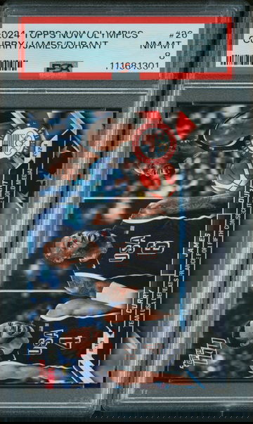 2024 Topps Now Olympics Kevin Durant/Lebron James/Stephen Curry #26 /588030 PSA 8