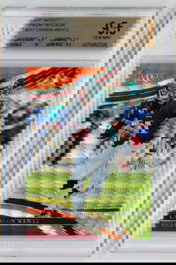 2017 Select Prizm Tri Color /99 Carson Wentz BGS 9.5