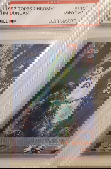 Tim Duncan 1997 Topps Chrome PSA 9