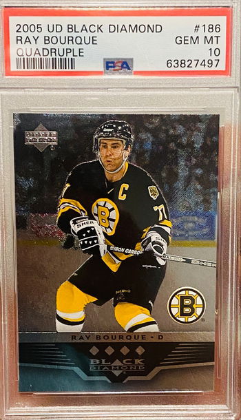 2005 UD Black Diamond Ray Bourque Quadruple PSA 10