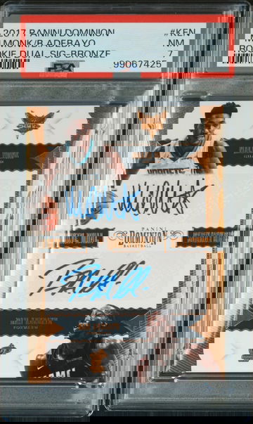 2017 Panini Dominion Rookie Dual Auto M.Monk/B.Adebayo Bronze /10 #KEN PSA 7