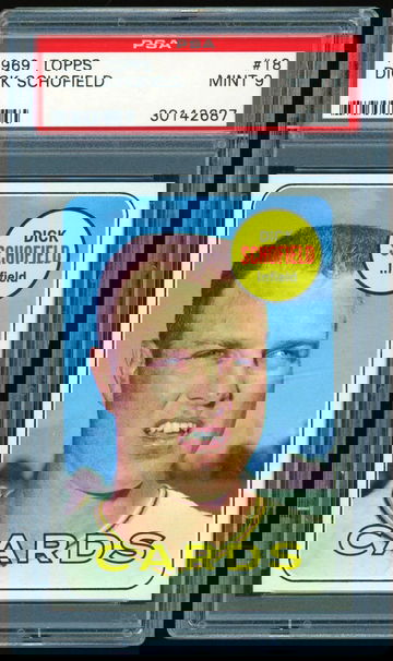 1969 TOPPS - DICK SCHOFIELD - #18 - PSA 9 - MINT - ST. LOUIS CARDINALS