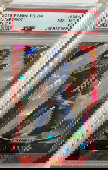 2019 Prizm AJ Brown Red Ice PSA 8
