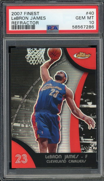 LeBron James 2007-08 Topps Finest PSA 10 Gem Mint Refractor REF #40 Lakers Cavs